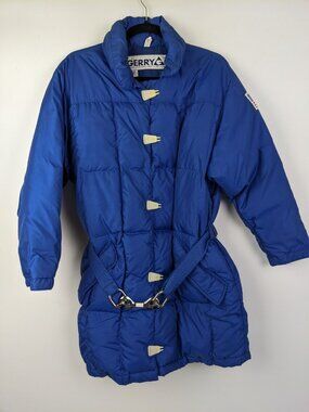 Vintage Gerry Winter Parka Coat Puffer Jacket Blue Womens Size Medium Toggles